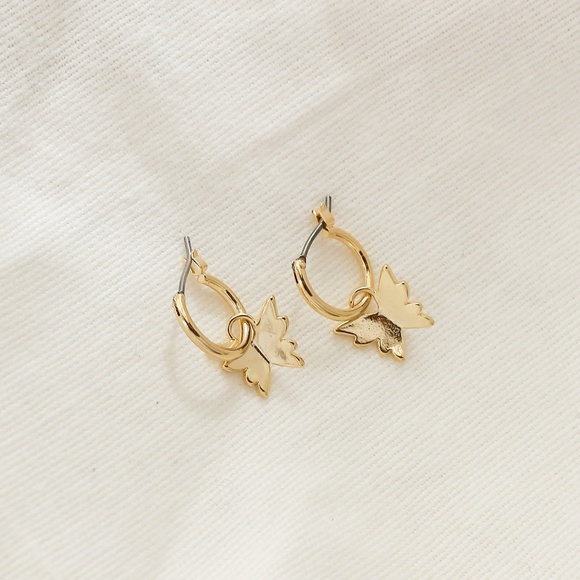 Butterfly Gold Hoop - Picture 2 of 2